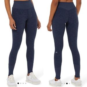 Alo Yoga High-Waist Alosoft Lounge Legging, Navy Heather, Large
